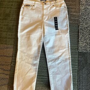 DKNY White Slim Straight Crop - 10